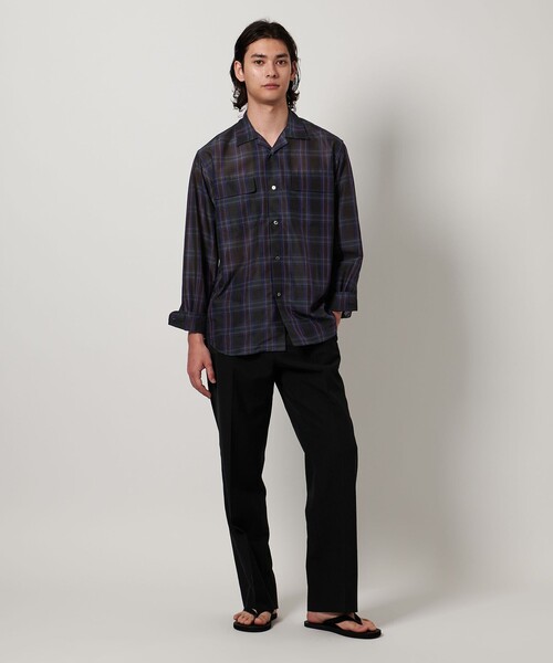UNITED ARROWS シャツ ボイル エアリー マドラスチェック メンズ