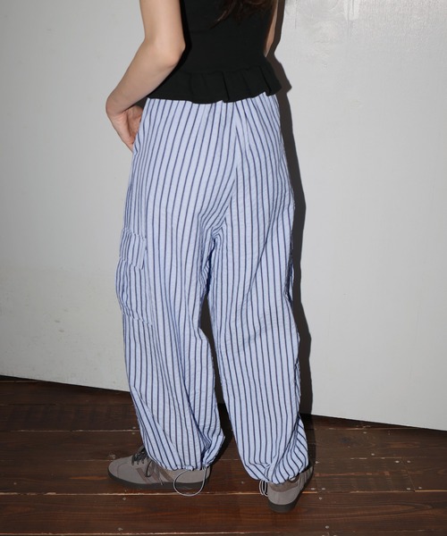 Mili affinity カーゴパンツ ストライプカーゴパンツ レディース