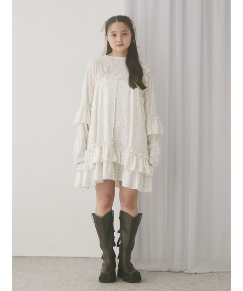 Merry jenny flower waffle ミニワンピース merry jenny（メリージェニー） ワンピース flower waffleミニ