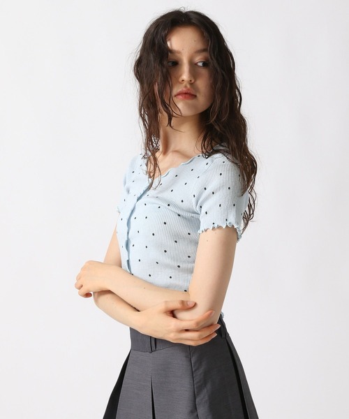 FOREVER21（フォーエバー21） カーディガン 「2025SS」ドット柄リブ