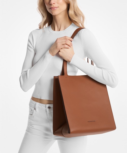 未使用☆MICHAEL KORS☆レザー☆トートバッグ☆ラージ　オックスブラッド MICHAEL KORS（マイケルコース） トートバッグ JORDI レザー トート