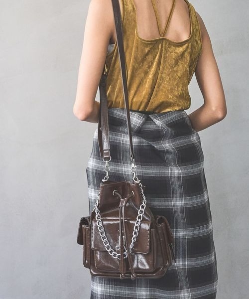 PAGEBOY ブラウン ショルダーバッグ 4ポケット PAGEBOY（ページボーイ） ショルダーバッグ バッグ アウトポケットBAG