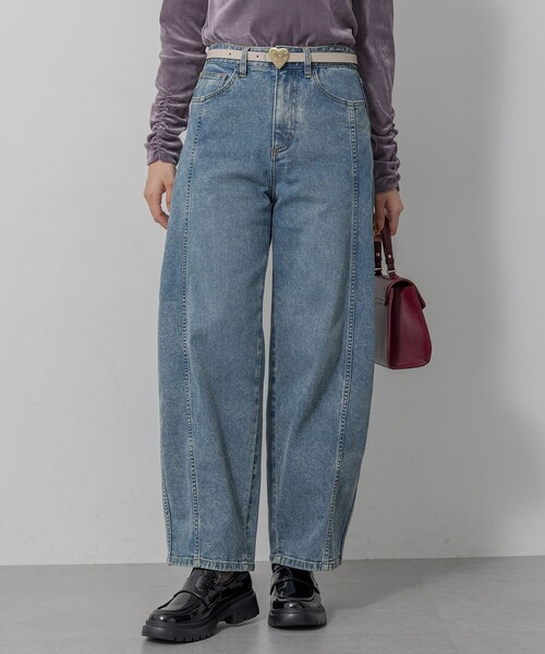 組曲 ジーンズ デニム デニムパンツ ライトデニムカーブパンツ
