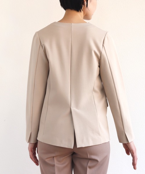 「andme」 「alma design」ノーカラージャケット L ブラック レディース