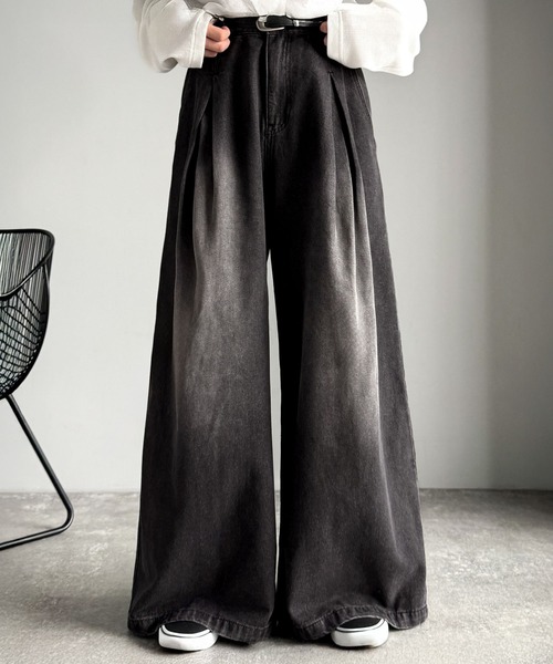 Classical Origin ジーンズ 変形3タックスーパーワイドデニム／Unique