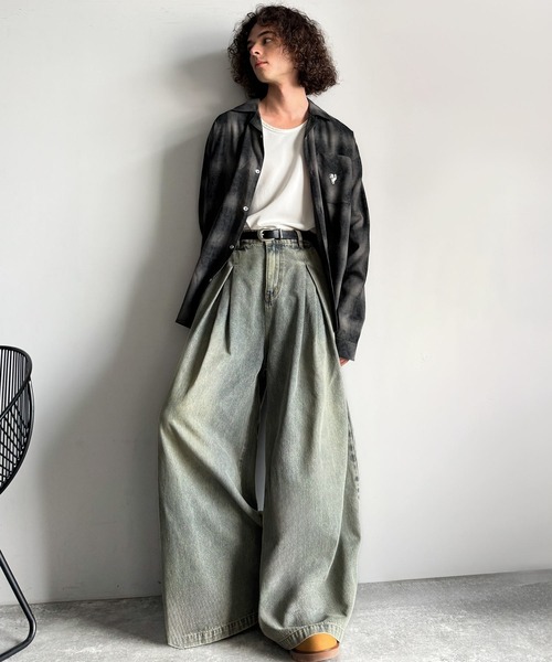 Classical Origin ジーンズ 変形3タックスーパーワイドデニム／Unique