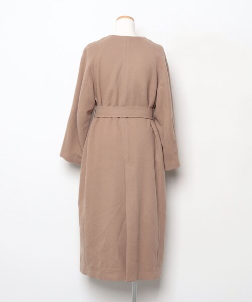 「yuni」 ノーカラーコート FREE ブラウン レディース_画像2