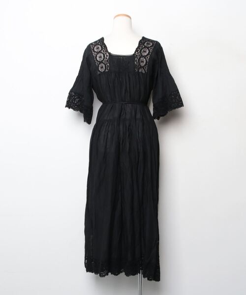 Sara mallika / 半袖ワンピース/ホワイト/コットン/袖、汚れ有 sara mallika 「sara mallika」 レース半袖ワンピース - ホワイト