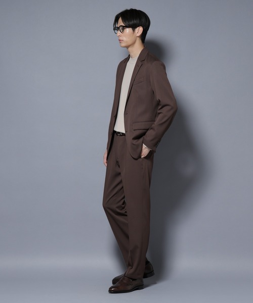 CANONICO シャドーストライプブラウンスーツ上下 ブラウンスーツ・ストライプのコーディネート（CANONICO）｜86-1514-4