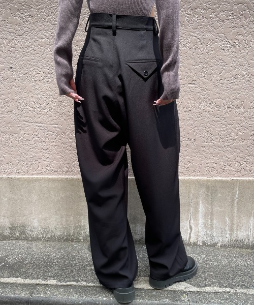AIC. ワイドパンツ スラックス パンツ ダブルタックスラックスパンツ