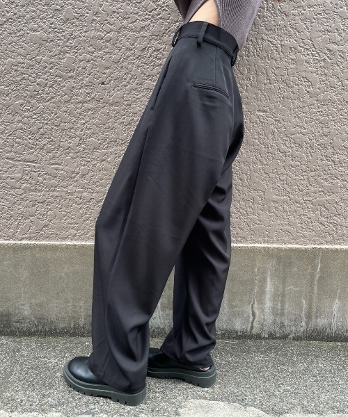 AIC. スラックス パンツ ダブルタックスラックスパンツ レディース