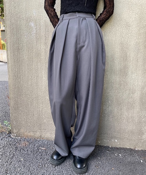 AIC. スラックス パンツ ダブルタックスラックスパンツ レディース