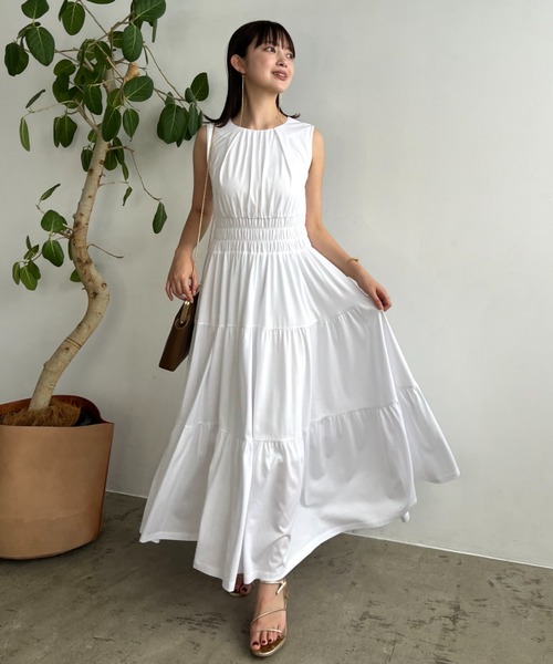 anuans（アニュアンス） ノースリーブワンピース FREE ホワイト