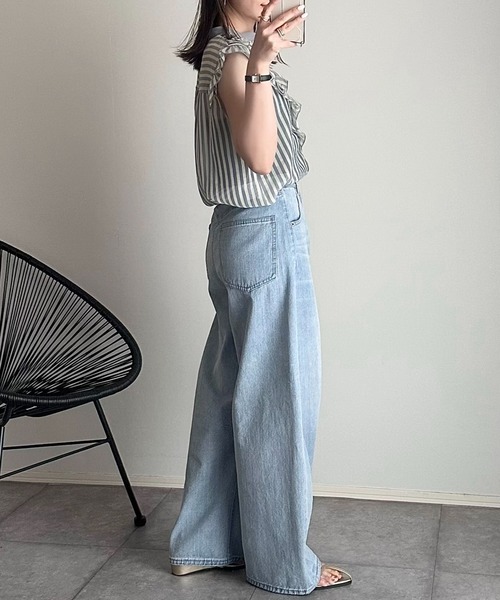 「Eclat one」 半袖ブラウス FREE サックスブルー レディース_画像5