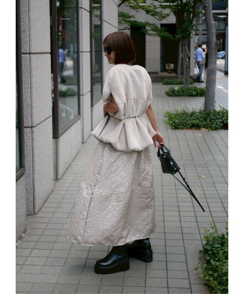 BeBeoD（ベベッド） スカート フラワージャガードフレアスカート