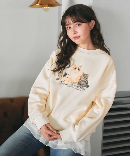 Feroux（フェルゥ） トレーナー スウェット 「洗える」猫ちゃん