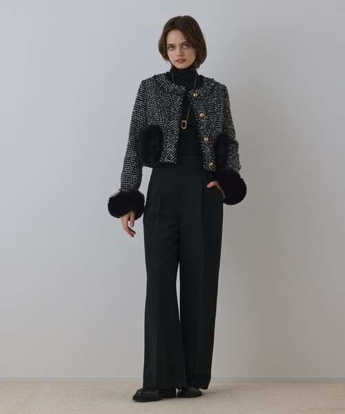 グレースコンチネンタル ノーカラーツイードジャケット カラーツイードジャケット | グレースコンチネンタル(GRACE