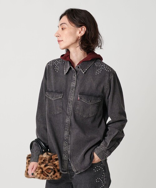 【ヤス様】Louis Vuitton ウエスタン デニムシャツ スタッズ装飾 L ヤス様】Louis Vuitton ウエスタン デニムシャツ スタッズ装飾 L