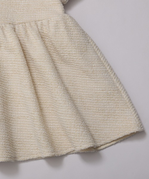 Fit more（フィットモア） ツイードバックベロアリボンペプラム