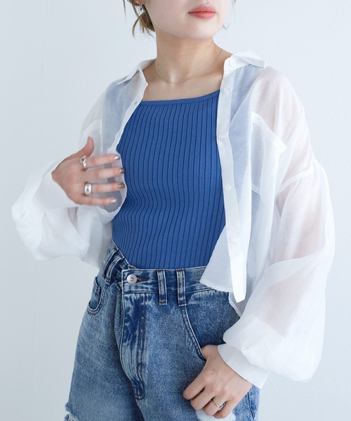 w closet（ダブルクローゼット） 長袖シャツ FREE サックスブルー