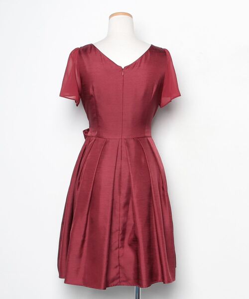 「AIMER」 リボン半袖ワンピース 9 レッド レディース_画像2