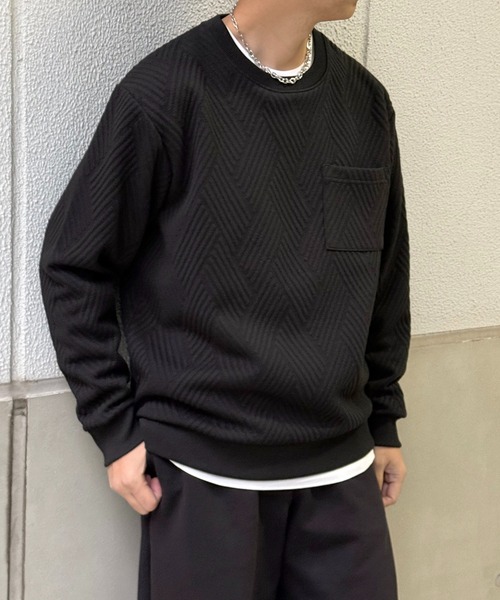 トレーナー スウェット フクレジャカードポケット付きクルーネックプルオーバー メンズ | ikka | 02