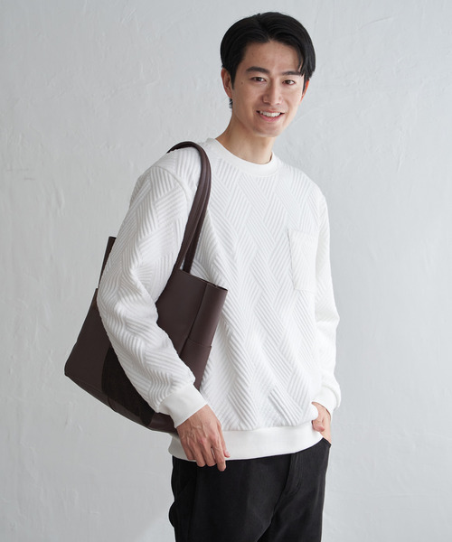 トレーナー スウェット フクレジャカードポケット付きクルーネックプルオーバー メンズ | ikka | 21