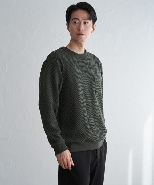 トレーナー スウェット フクレジャカードポケット付きクルーネックプルオーバー メンズ | ikka | 12