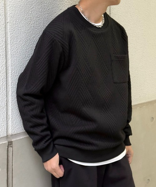  クルーネック トレーナー XL ブラック ikka（イッカ） トレーナー スウェット フクレジャカードポケット付き