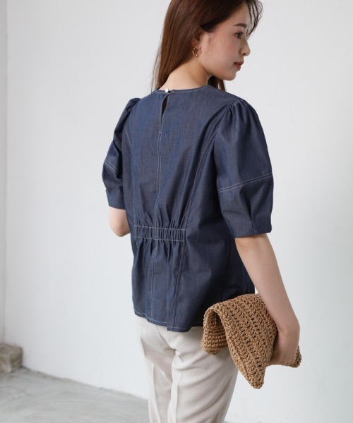 「M.deux」 半袖シャツ MEDIUM ブルー レディース_画像2