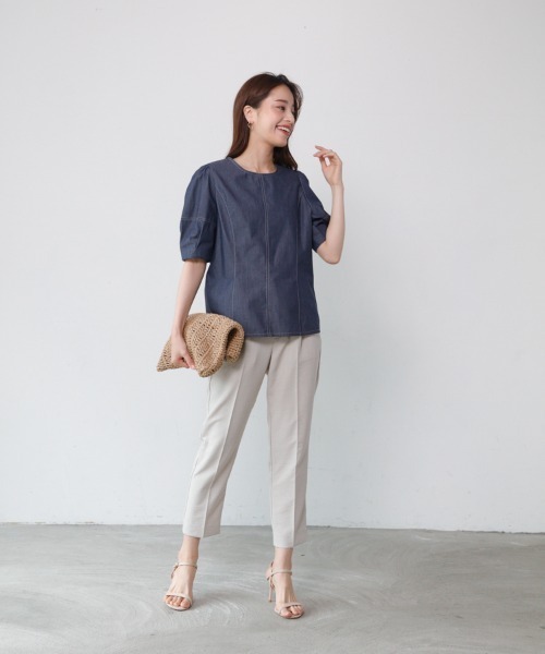 「M.deux」 半袖シャツ MEDIUM ブルー レディース_画像4