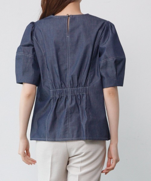 「M.deux」 半袖シャツ MEDIUM ブルー レディース_画像6