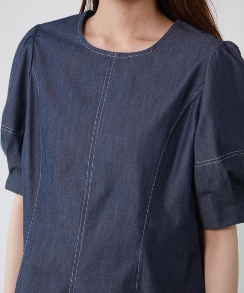 「M.deux」 半袖シャツ MEDIUM ブルー レディース_画像7