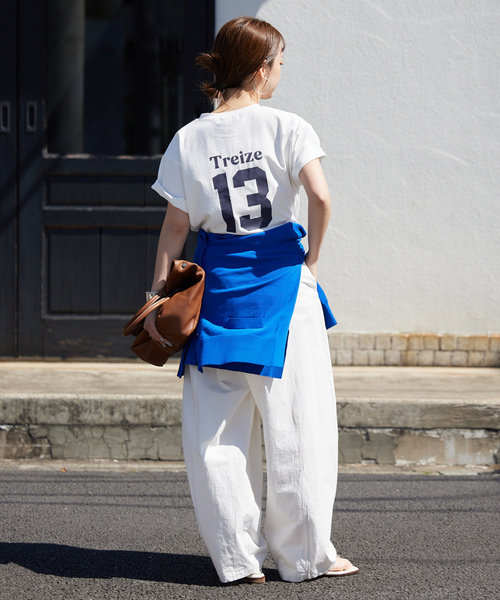 「SLOBE IENA」 半袖Tシャツ FREE ネイビー レディース_画像4