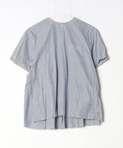 sacai luck（サカイラック） ストライプ柄半袖ブラウス 1 ブルー