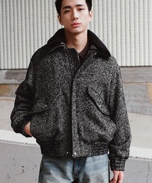 WYM LIDNM ブルゾン アウター DETACHABLE BOA TWEED HERRINGBONE