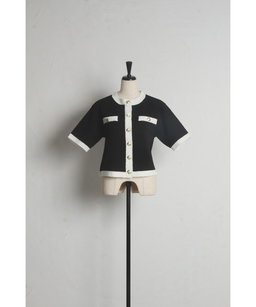 「&. NOSTALGIA」 半袖ニット M ブラック レディース_画像3