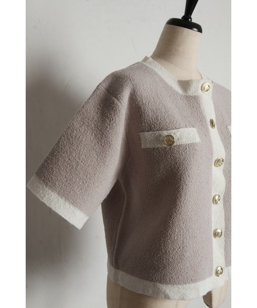 「&. NOSTALGIA」 半袖ニット M ブラック レディース_画像9