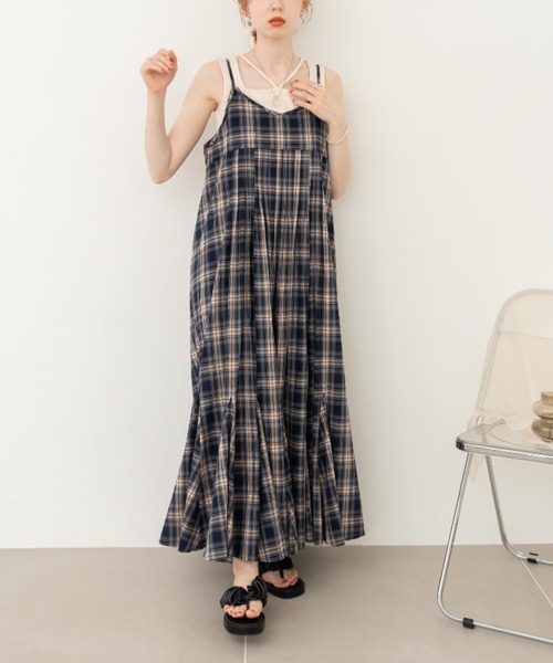 hinari（ヒナリ） キャミソールワンピース FREE ネイビー レディース