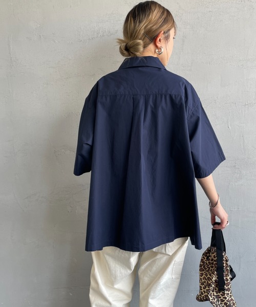 Danton（ダントン） 半袖シャツ 38 ネイビー レディース : ZOZOTOWN