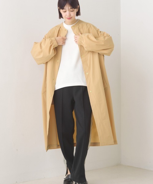 「OMNES」 ノーカラーコート FREE ベージュ レディース_画像9