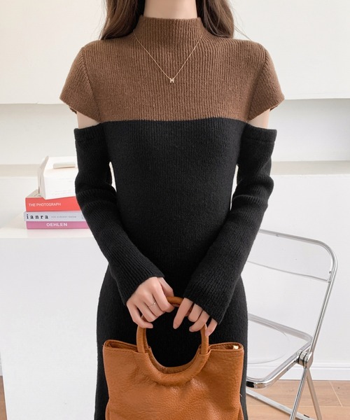 「ABITOKYO」 ニットワンピース FREE グレー レディース_画像2