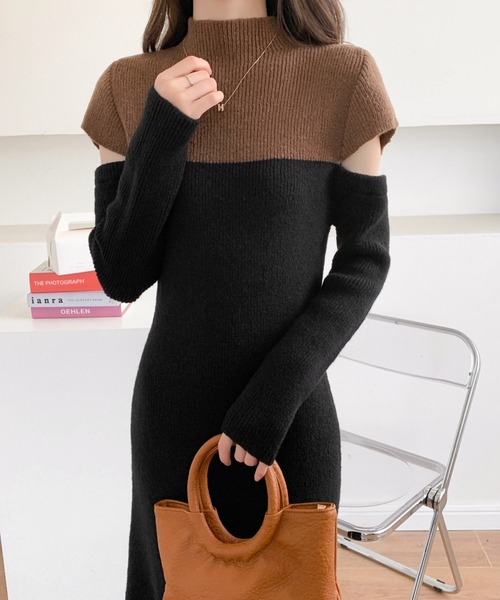 「ABITOKYO」 ニットワンピース FREE グレー レディース_画像3