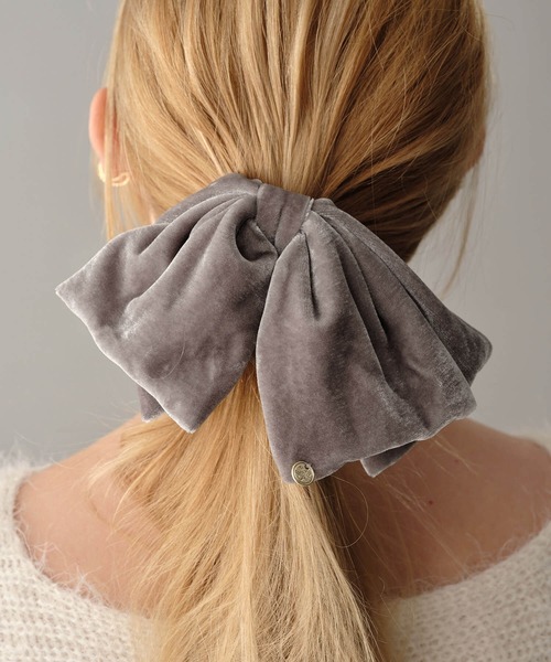 ZAKKA-BOX（ザッカボックス） ヘアクリップ ベロアリボンヘアクリップ