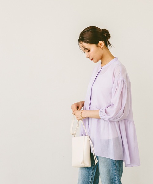 「GLOBAL WORK」 半袖ブラウス MEDIUM ブラック レディース_画像7
