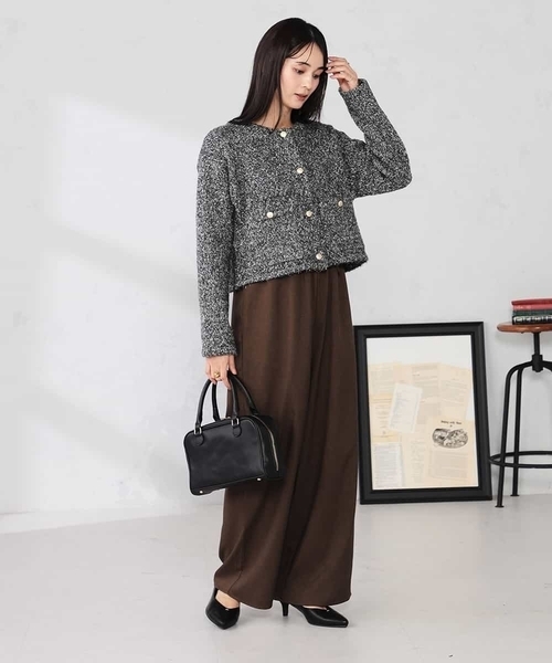 a.v.v（アー・ヴェ・ヴェ） カーディガン ツイードニットジャケット