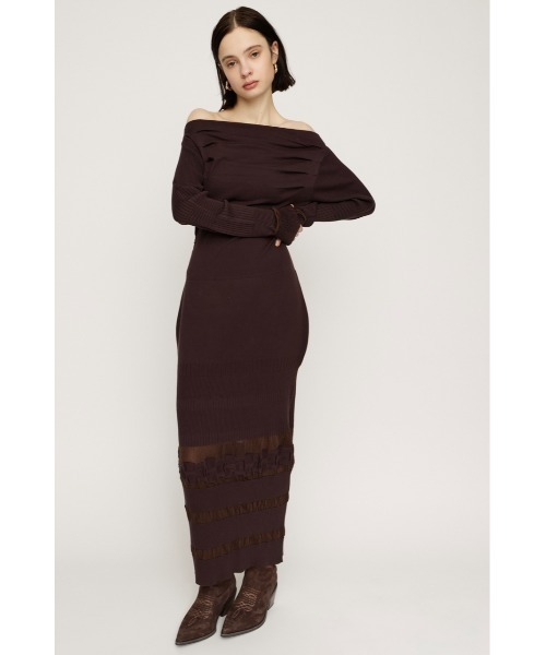 SLY（スライ） ワンピース OFF SHOULDER KNIT OP オフショルダー