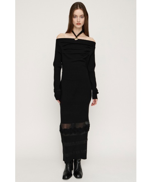 SLY（スライ） ワンピース OFF SHOULDER KNIT OP オフショルダー 