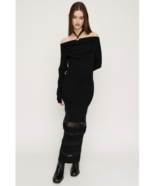 SLY（スライ） ワンピース OFF SHOULDER KNIT OP オフショルダー