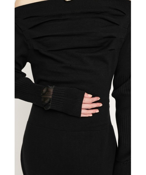 SLY（スライ） ワンピース OFF SHOULDER KNIT OP オフショルダー